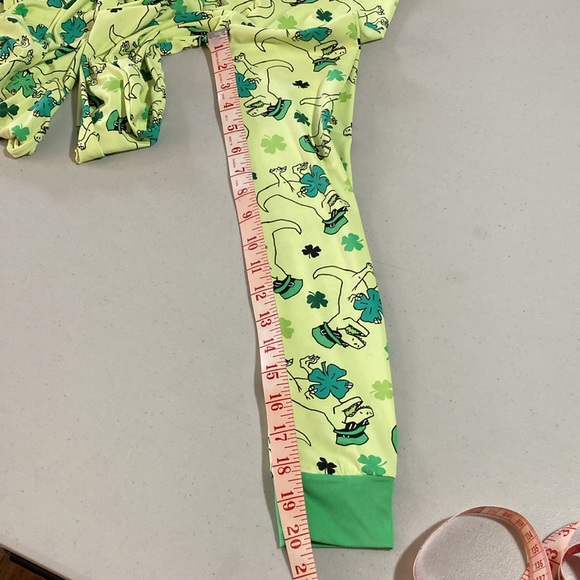Wonder Nation, Boys PJ Set, Dinosaur, St. Patricks day 4 leaf clover, size 6 - Picture 11 of 13